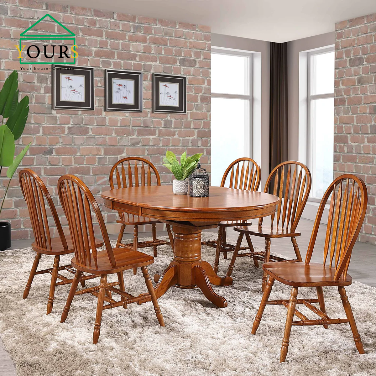 Bộ bàn ăn Solid Oval Butterfly Table